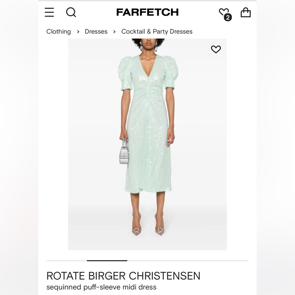 Rotate Bieber Christensen Sequined puff sleeve midi dress